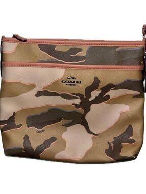 Coach Pink Camouflage Leather Crossbody w/ Adjustable Strap